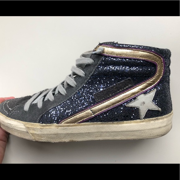 Golden Goose Navy Glitter Hitop 845 